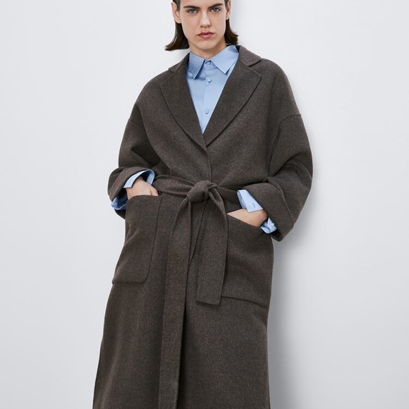 Zara Patch Pocket Coat in Sand/Brown Small, NWOT - Picture 5 of 11